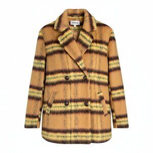 NWT VIGOSS Oversized Women's Plaid‎ Pea Coat Small